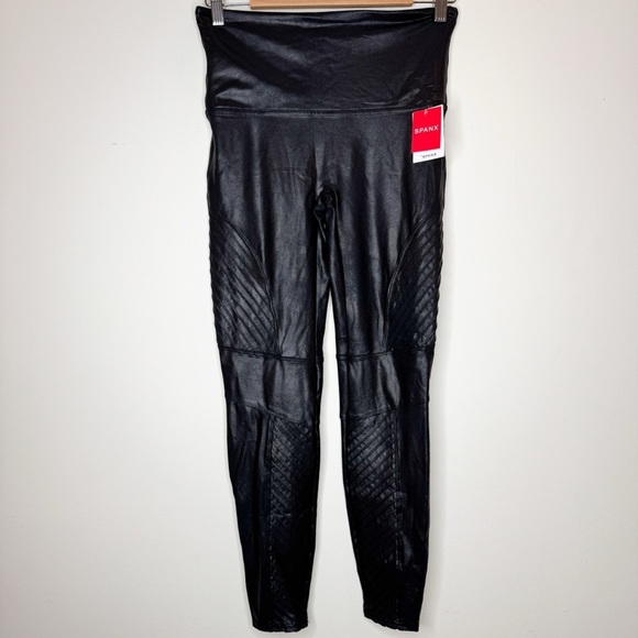 NWT SPANX Black Faux Leather Leggings Size XL - Picture 2 of 8